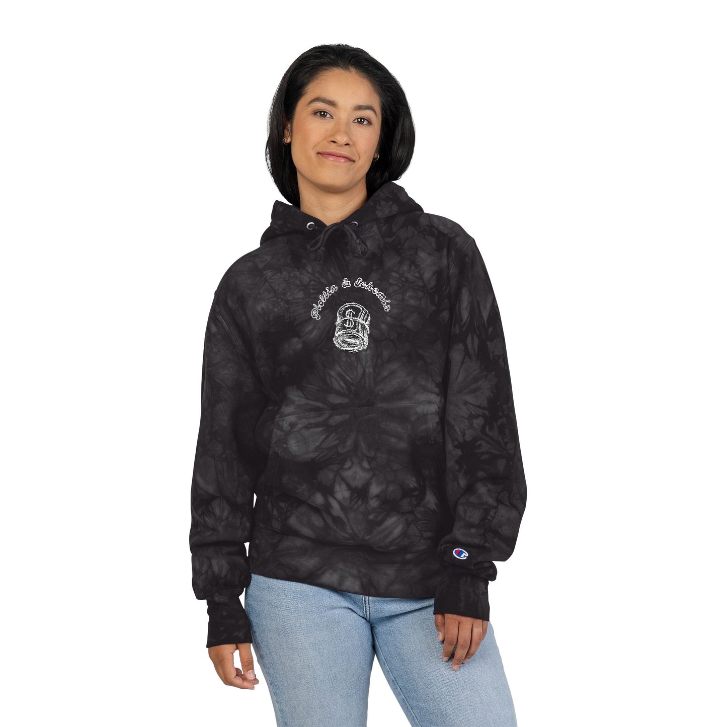 Plottin & $chemin Superhero Tie-Dye Champion Hoodie