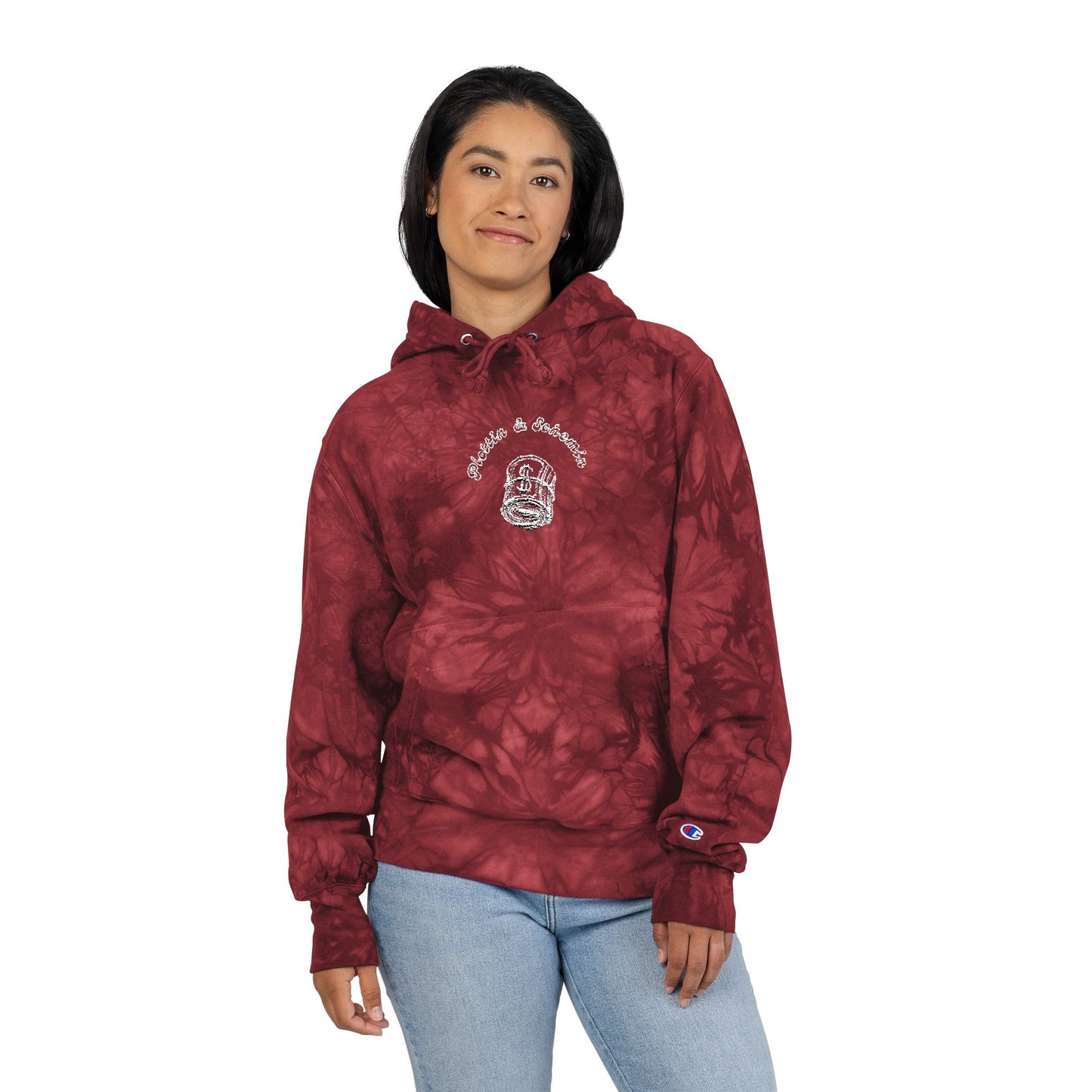 Plottin & $chemin Superhero Tie-Dye Champion Hoodie