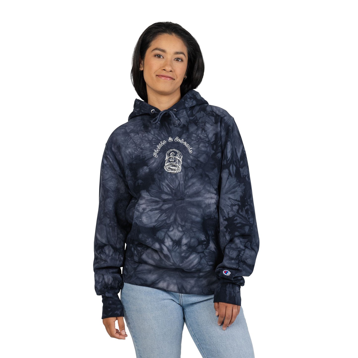 Plottin & $chemin Superhero Tie-Dye Champion Hoodie